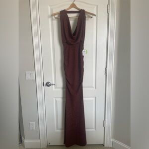 NWT Windsor dress women’s brown Chocolate Shimmer Glitter  XS Wedding